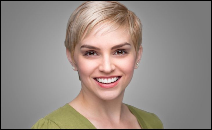 Silver Blonde Defined Pixie Bob Cut